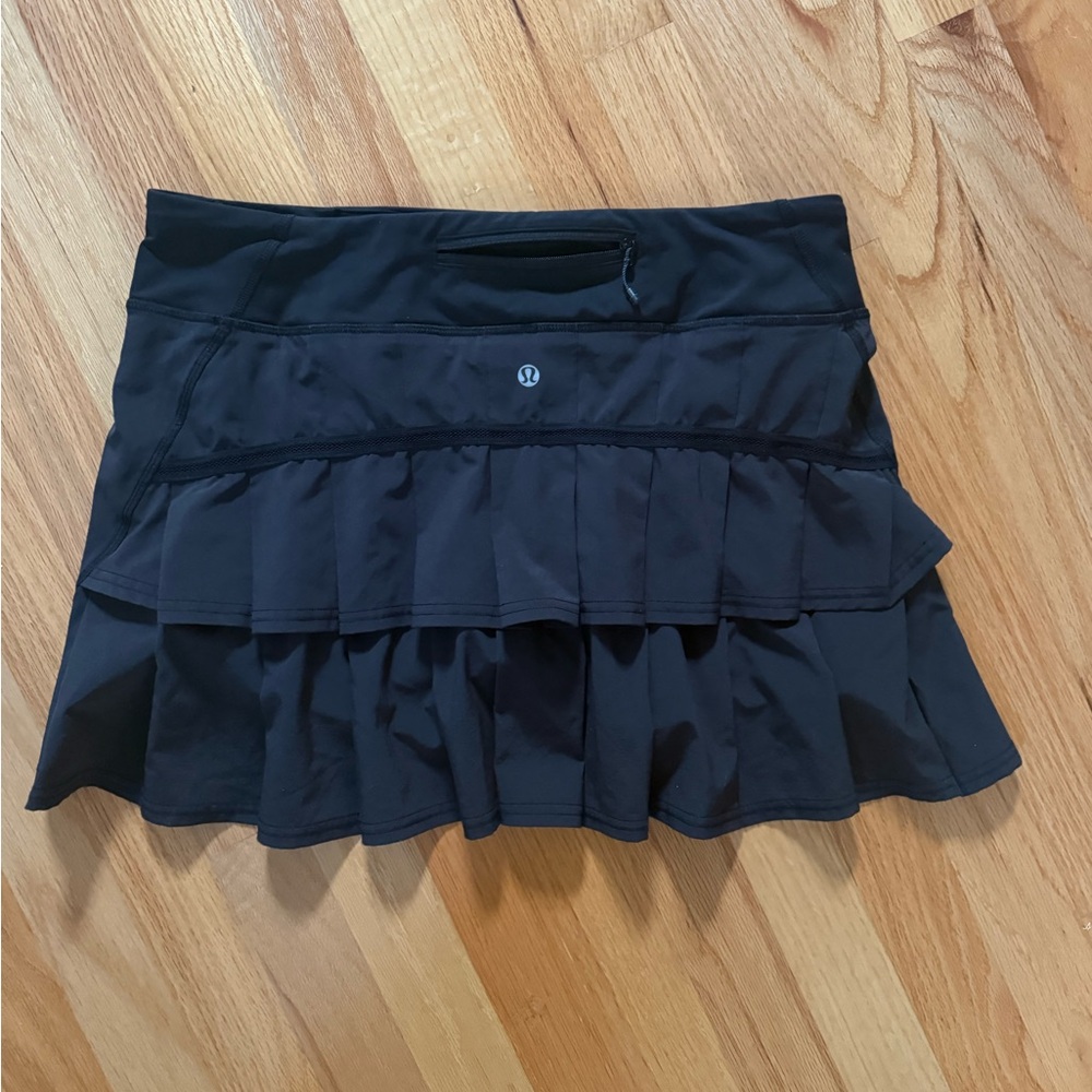 lululemon athletica Black Ruffle Active Tennis Skirt